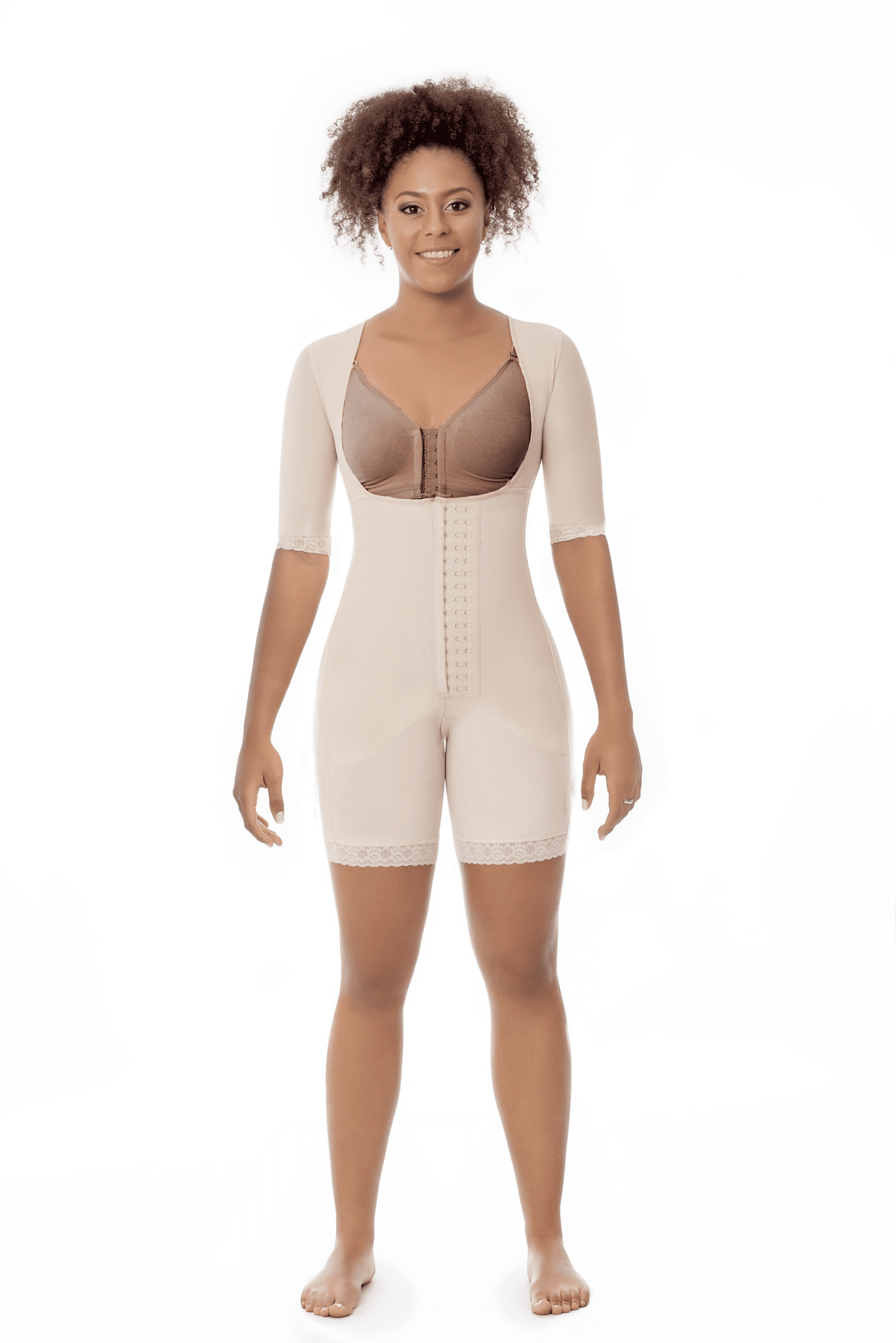 11522 - STAGE 2 BRALESS FULL BODY MID THIGH FAJA WITH SLEEVES